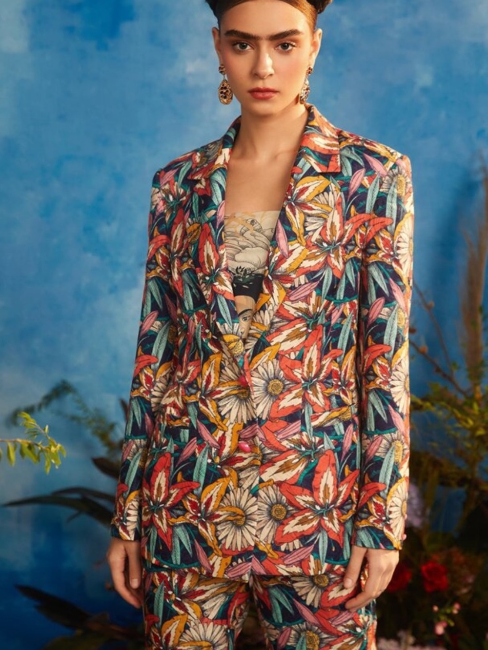 Shein Floral Printed Blazer- Multicolor